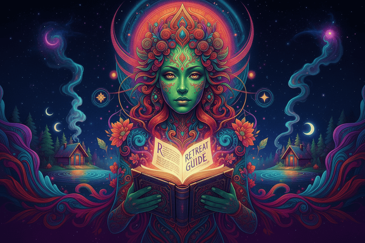 Psychedelisches Muster symbolisiert bewusstseinserweiternde LSD Retreat Erfahrung in Deutschland