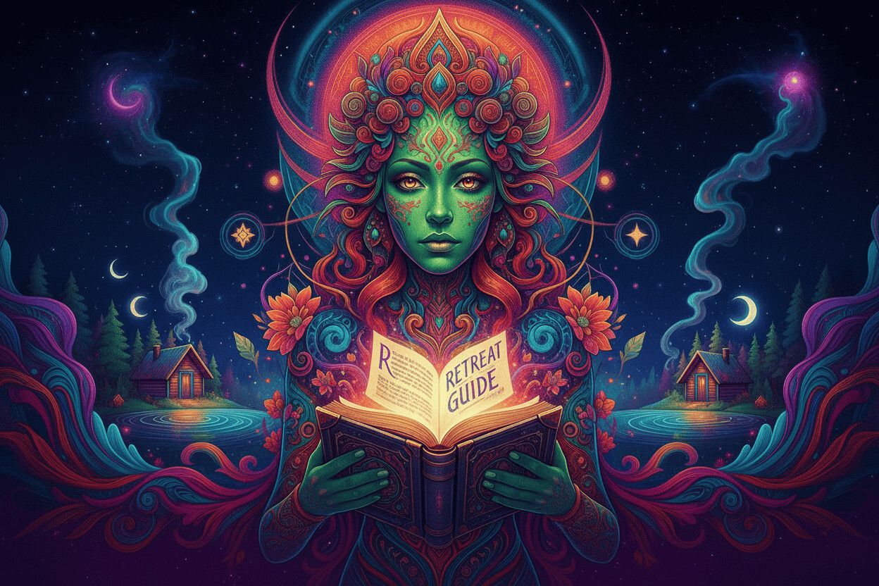 Psychedelisches Muster symbolisiert bewusstseinserweiternde LSD Retreat Erfahrung in Deutschland